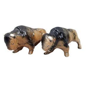 Vintage Relco Buffalo Bison Salt Pepper Shakers